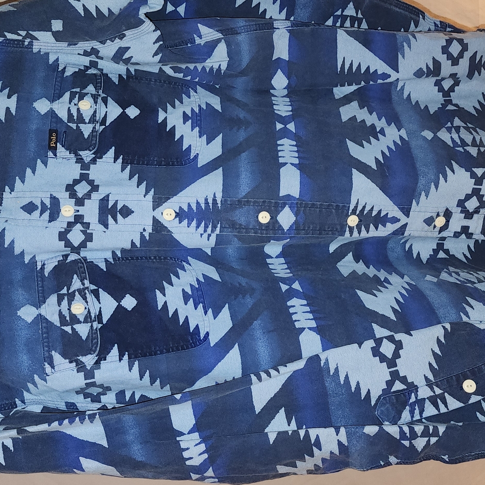 Mens Polo Ralph Lauren Aztec Button Up